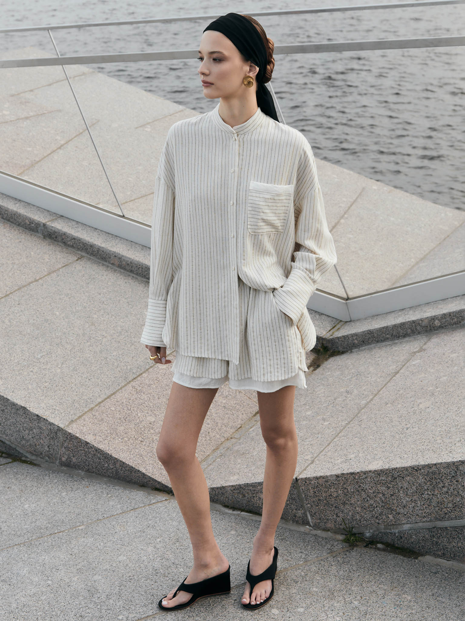 Mini-short à rayures doubles