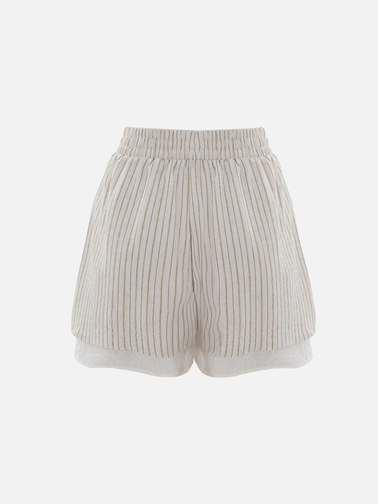 Dual striped mini shorts