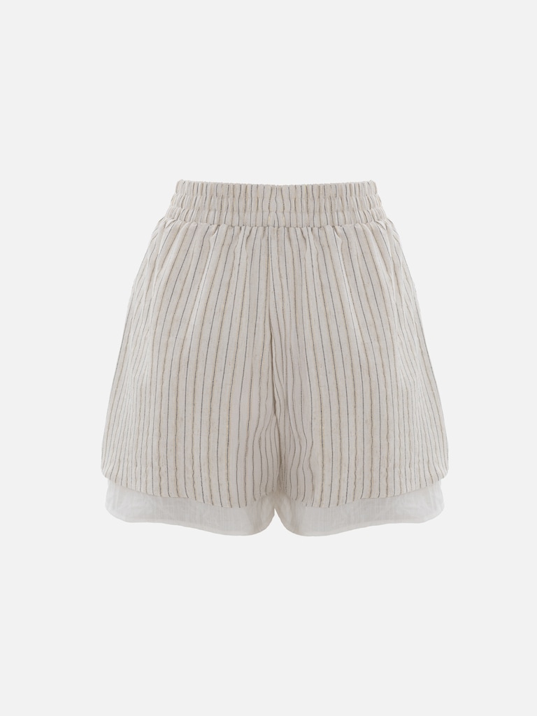 Dual striped mini shorts