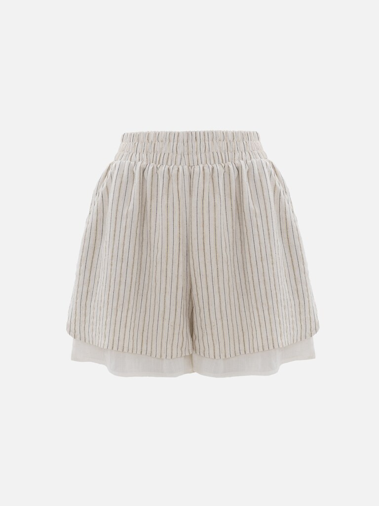 Dual striped mini shorts