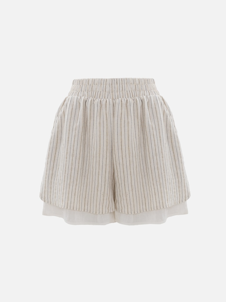 Dual striped mini shorts