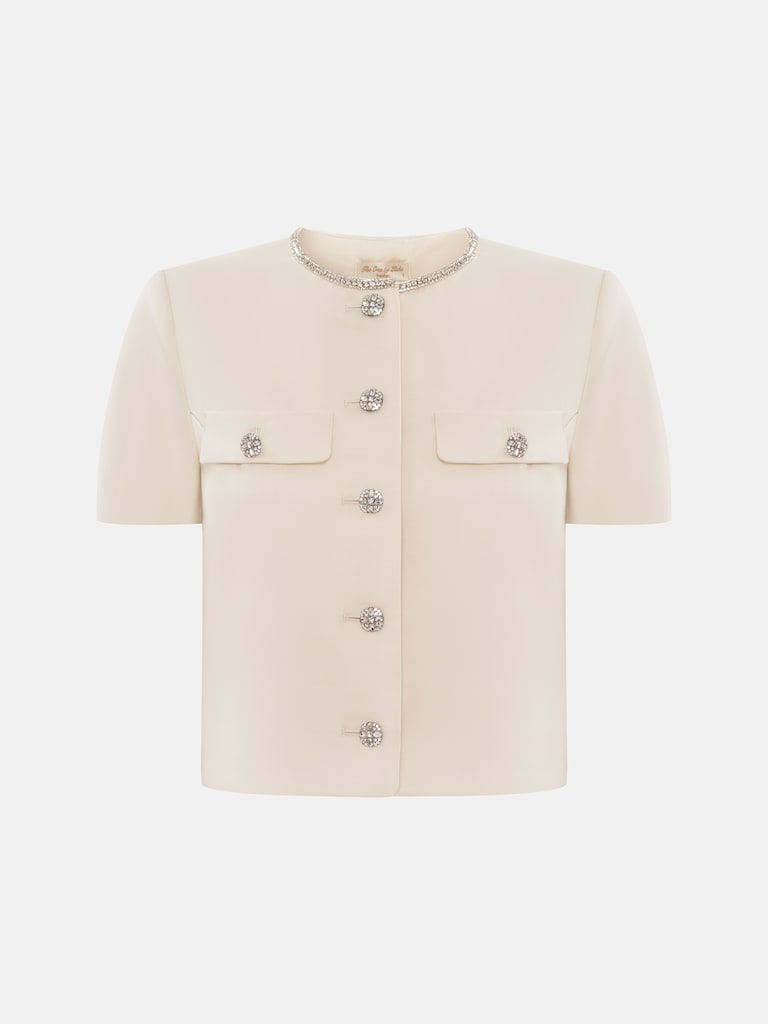 Жакет с короткими рукавами и блестящими пуговицами