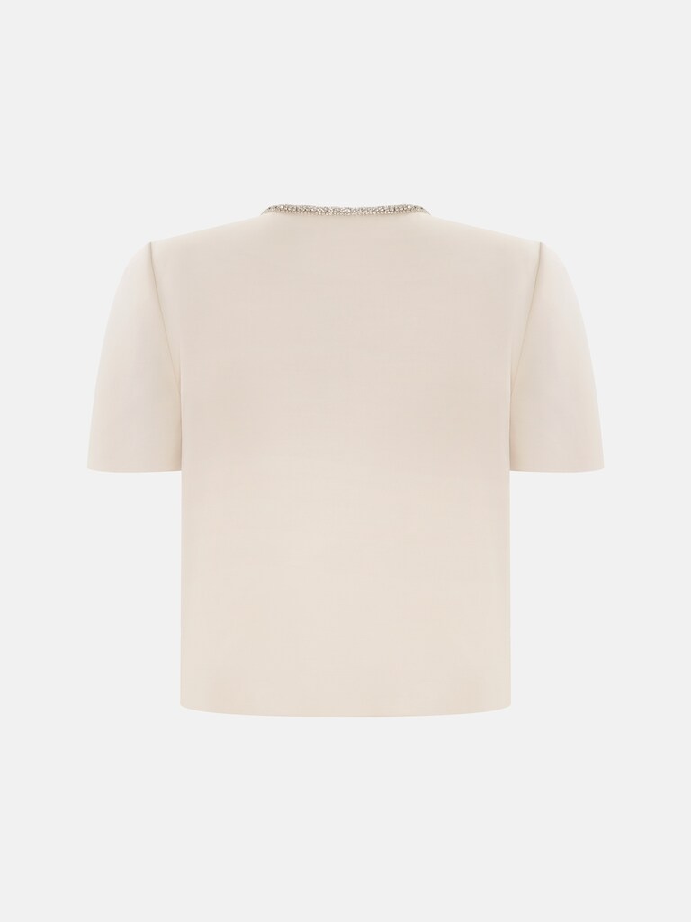 Kurzärmelige Jacke mit Strassknöpfen