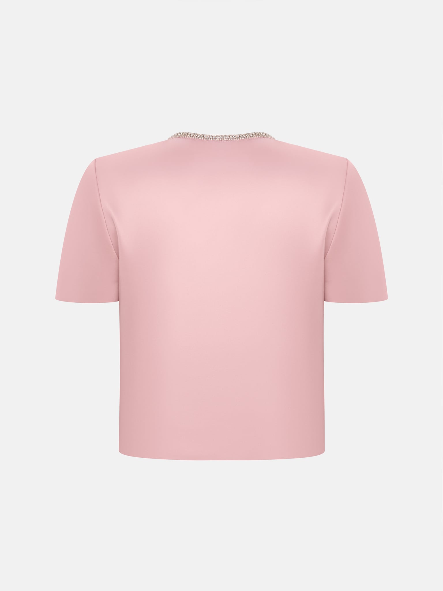 Short sleeved jacket with rhinestone buttons