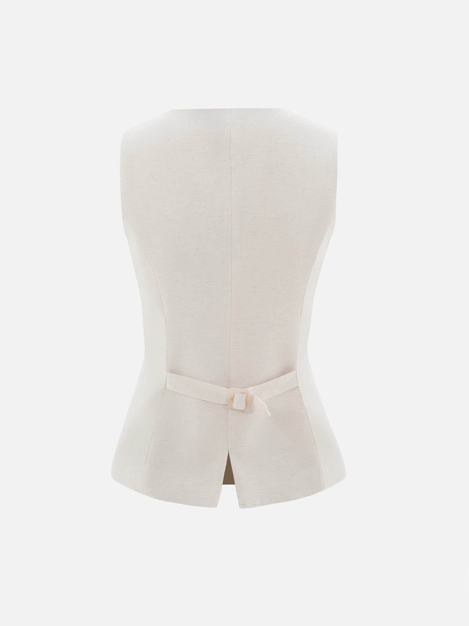 Linen waistcoat with diagonal fastening