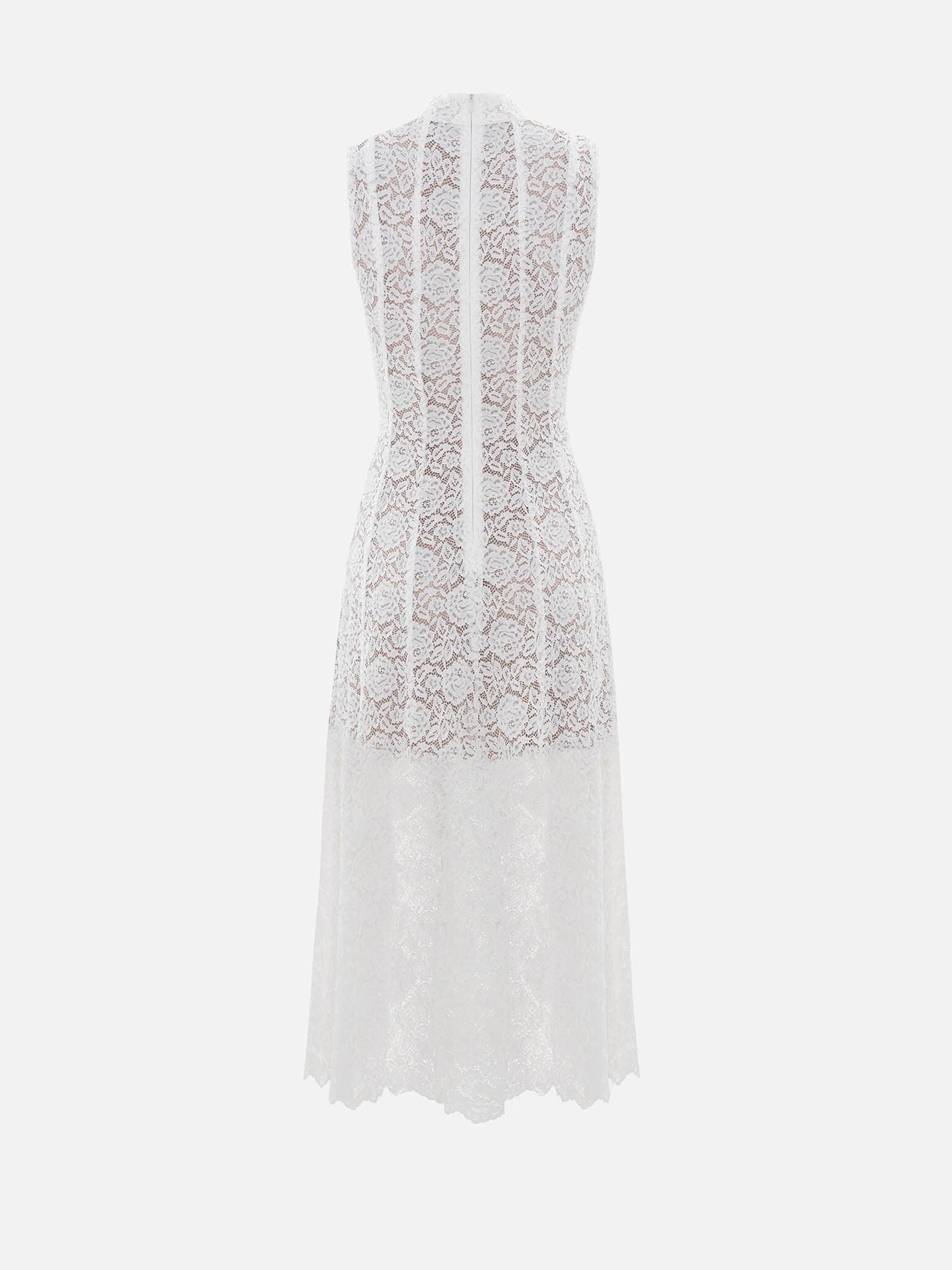 Guipure midi dress with high collar