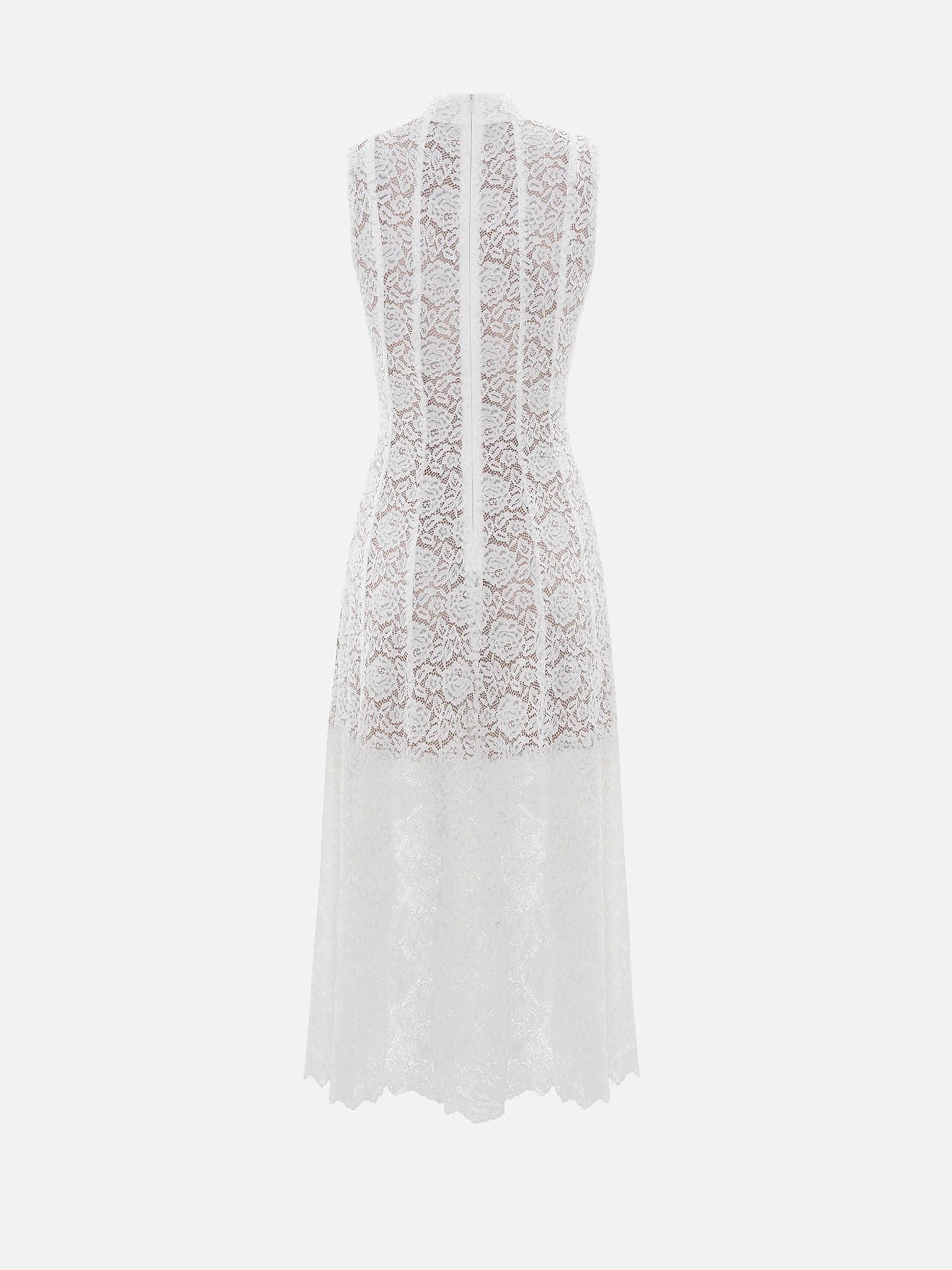 Guipure midi dress with high collar