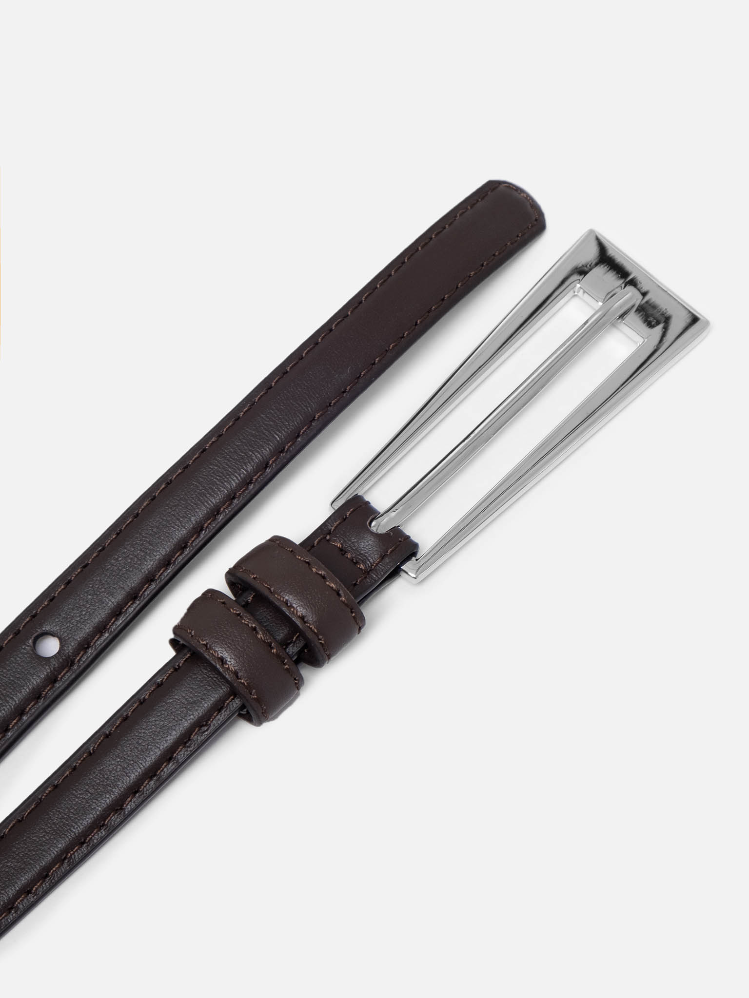 Slim belt with rectangular buckle