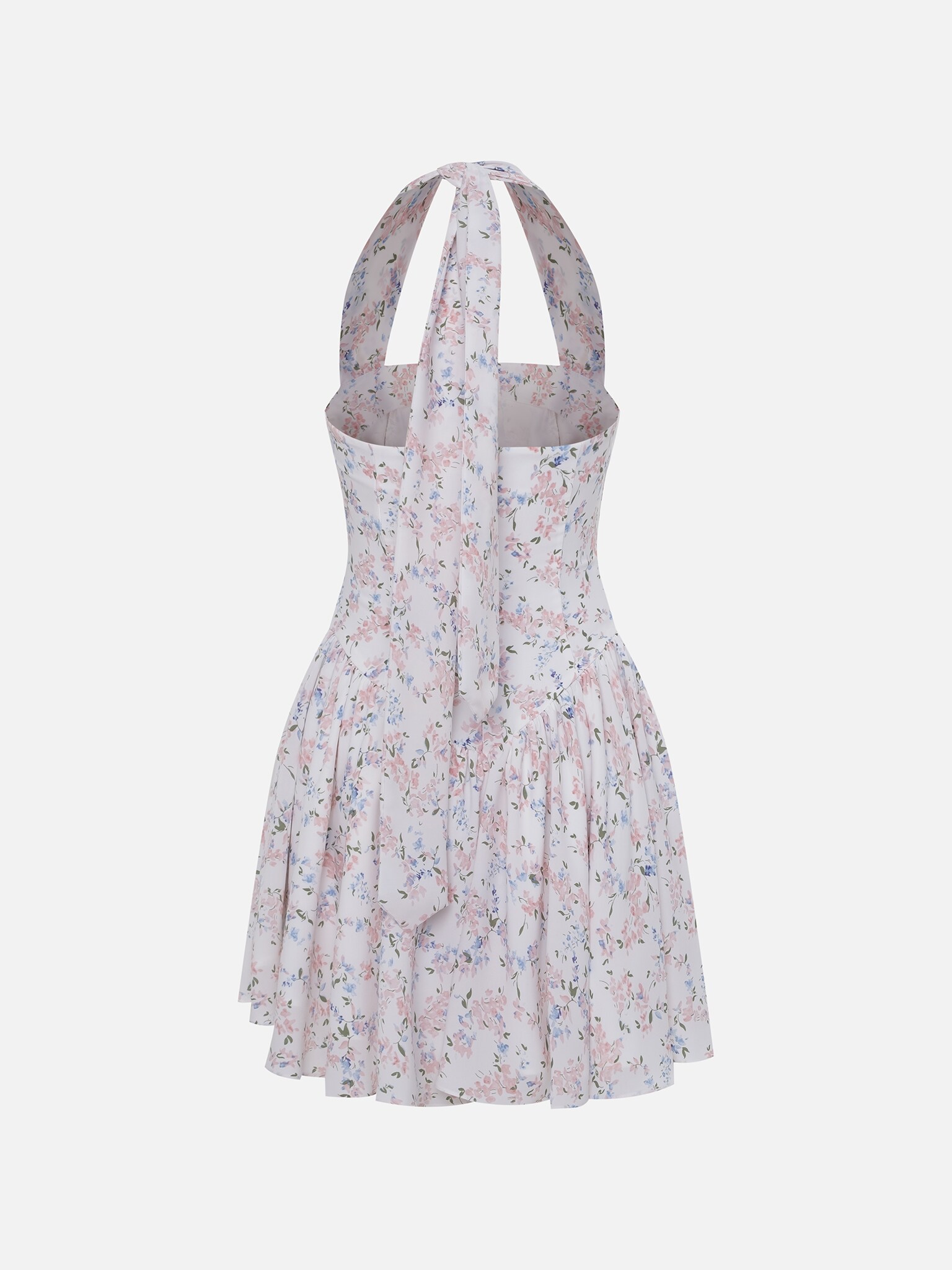 Платье мини с вырезом каре и широкими бретелями