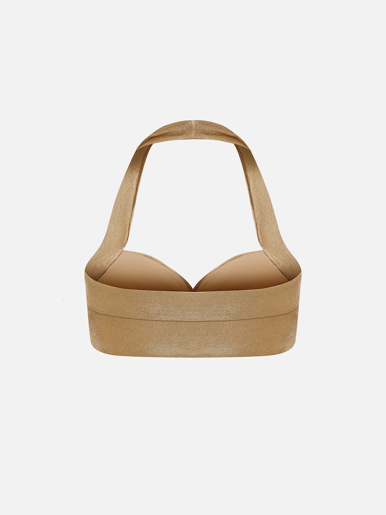 Top z metalizowanej dzianiny