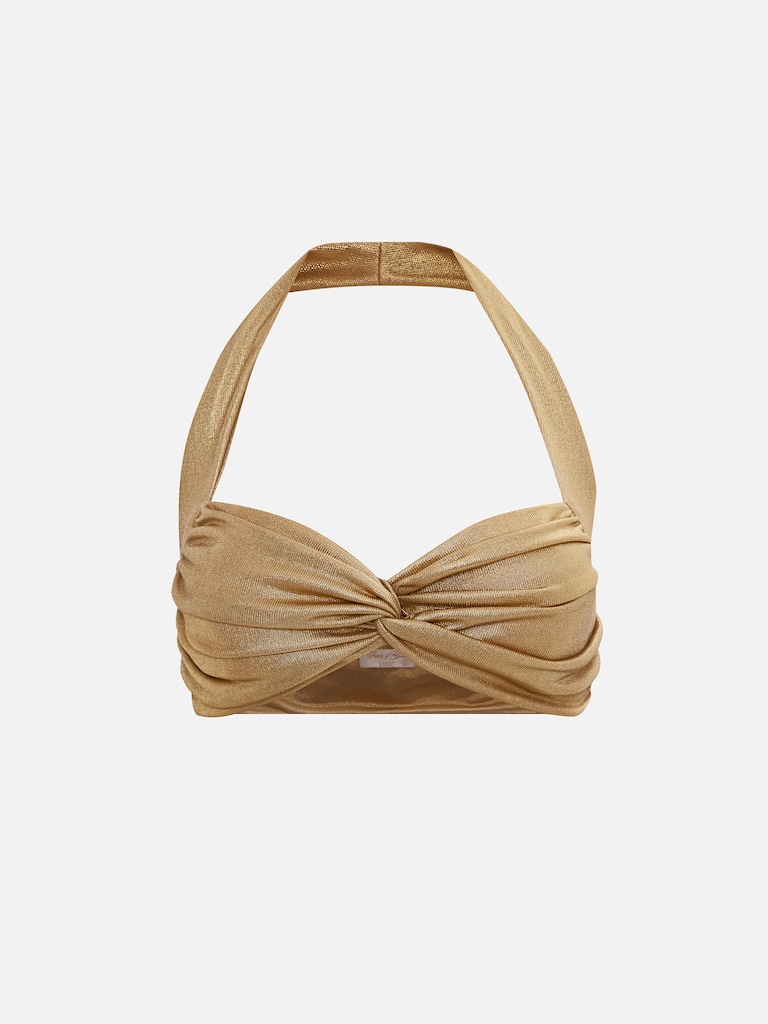 Top z metalizowanej dzianiny