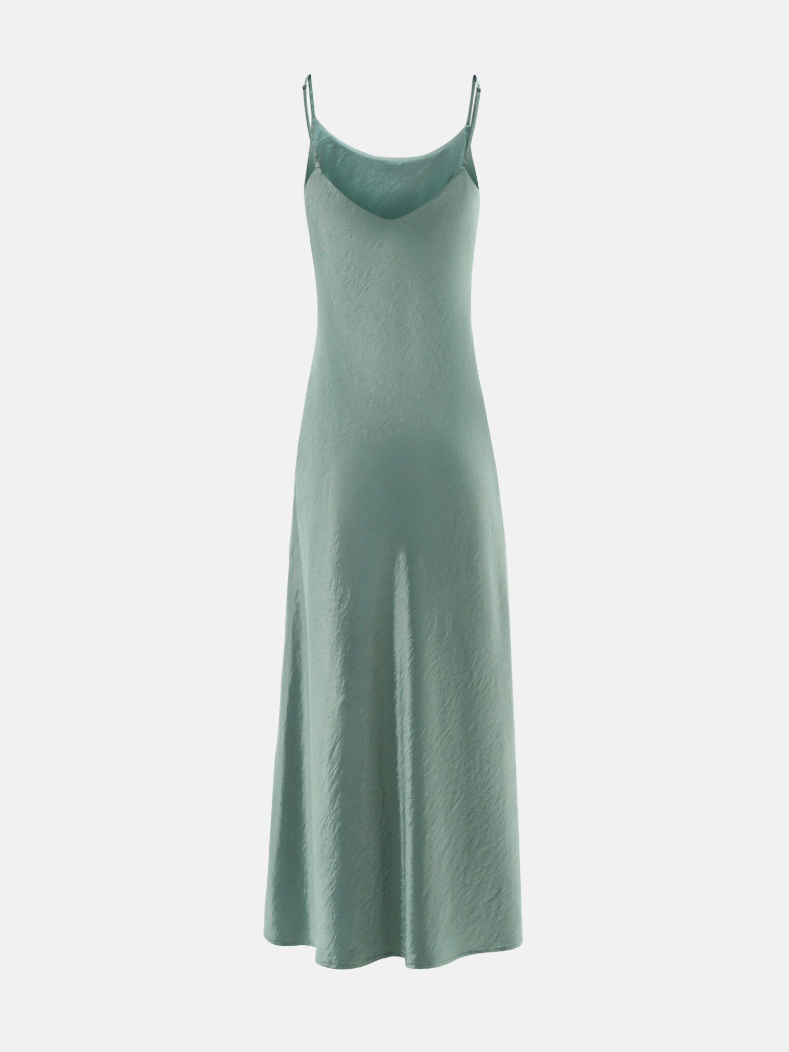Langes Slip Dress aus Satin mit gekräuseltem Effekt