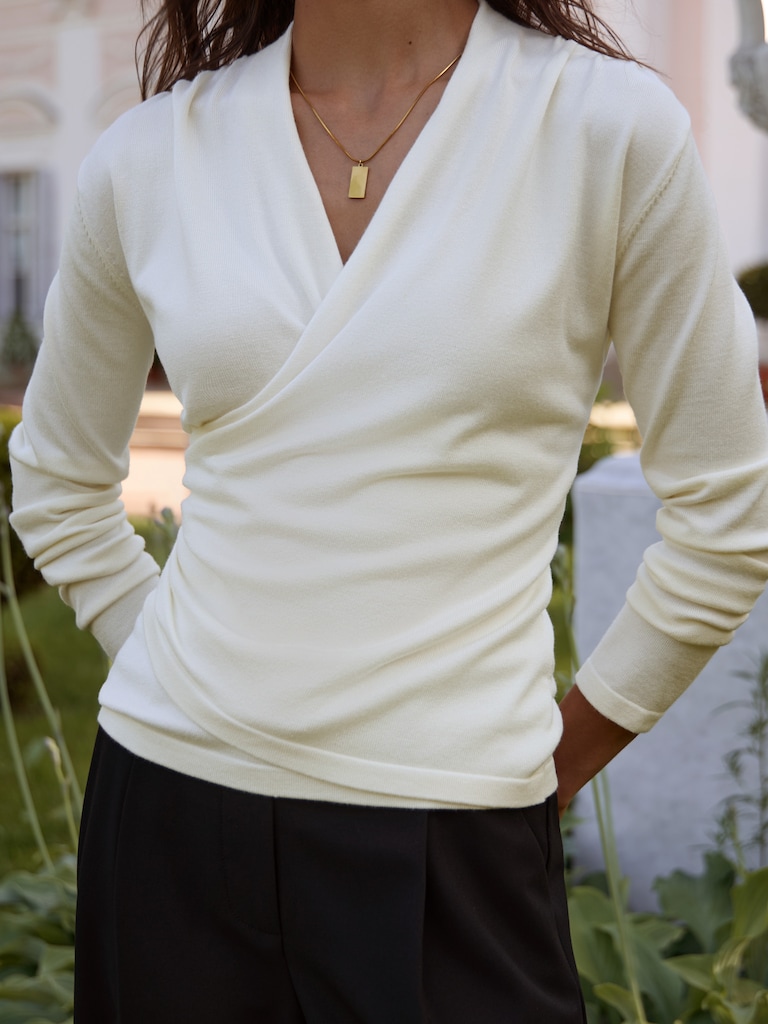 Longsleeve with wrap imitation