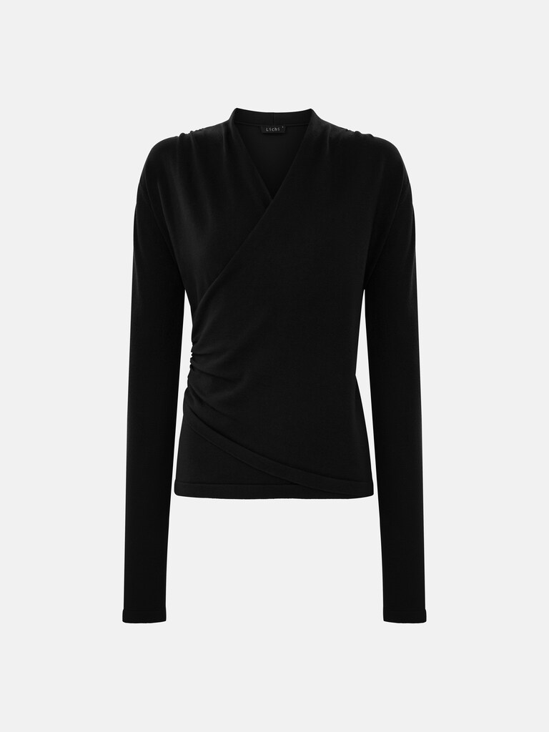 Langarmshirt mit Wickeloptik