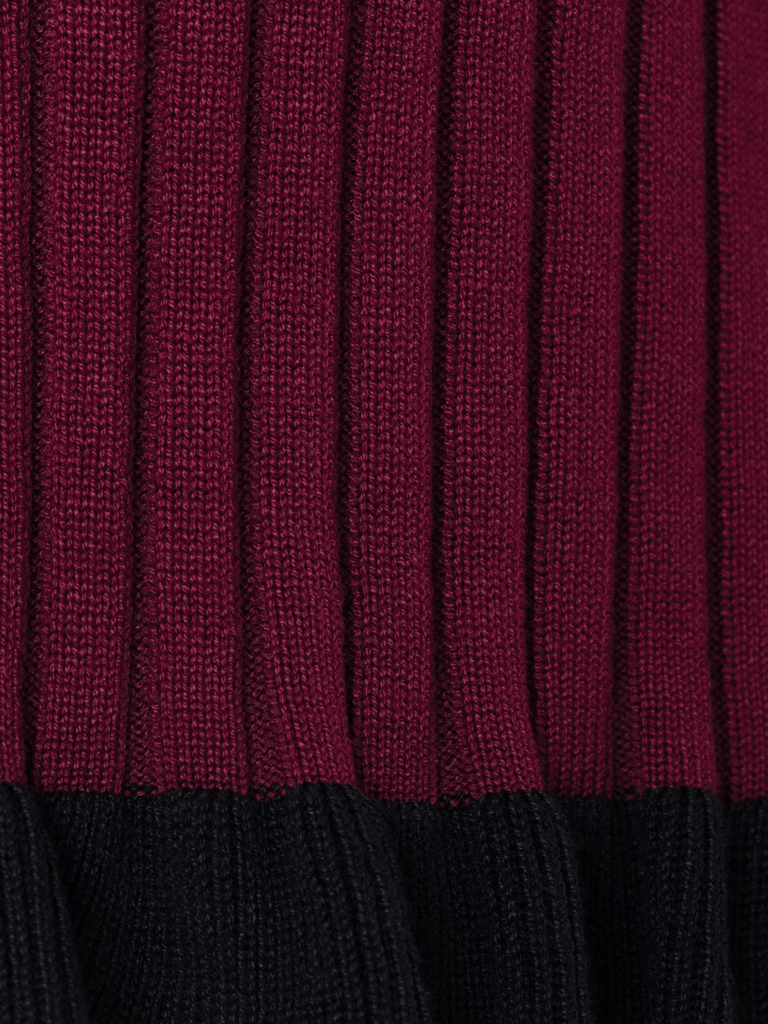 Rib-knit cardigan with contrasting ruffles