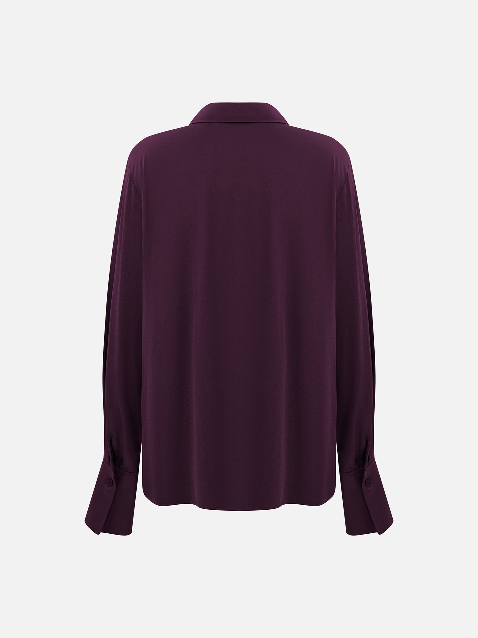 Satin shirt with concealed buttons