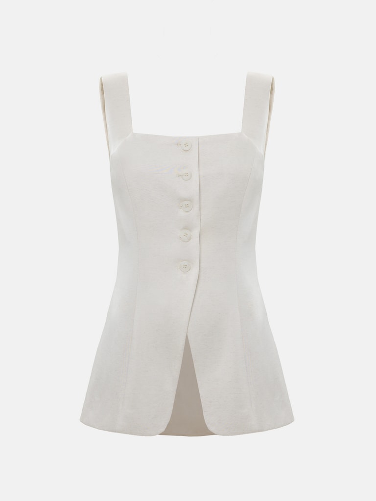 Приталенный жилет с пуговицами в тон