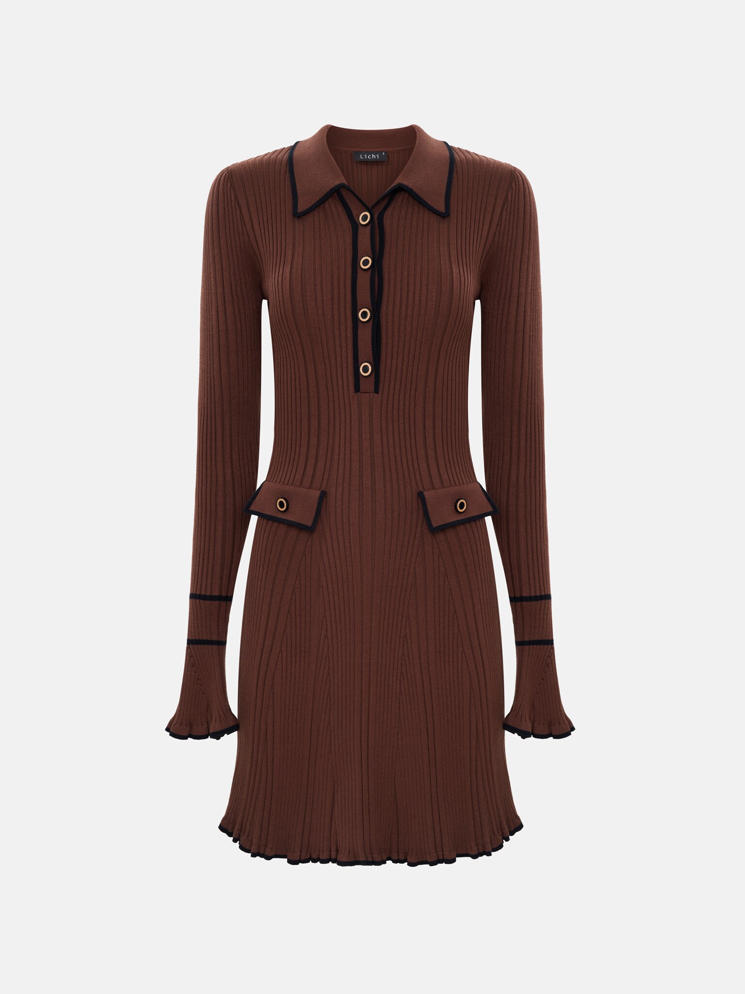 Mini rib-knit jersey dress