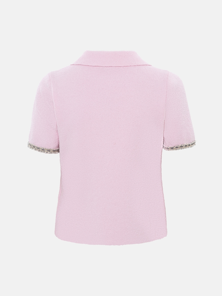 Топ из вязаного трикотажа с фактурными деталями и пуговицами