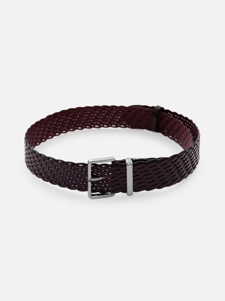 Широкий кожаный ремень с плетением