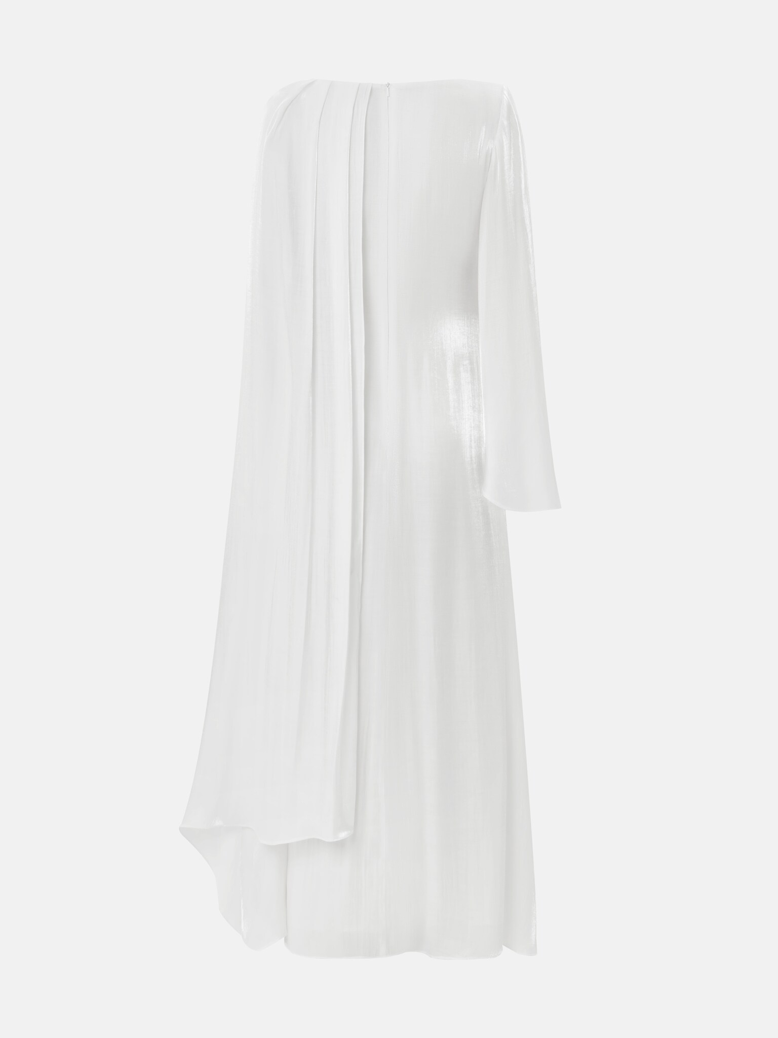 Textured maxi dress with one shoulder cape