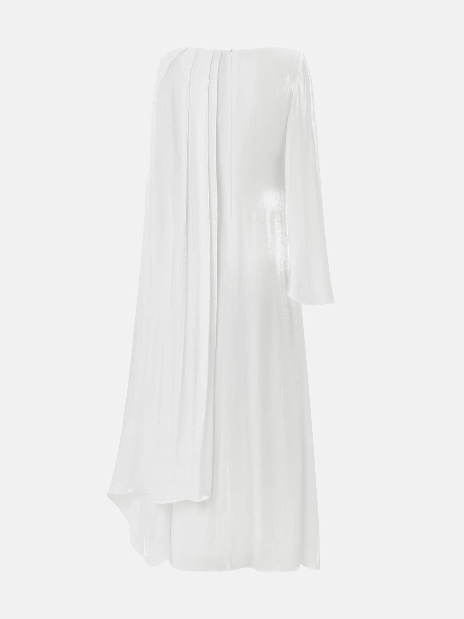 Textured maxi dress with one shoulder cape