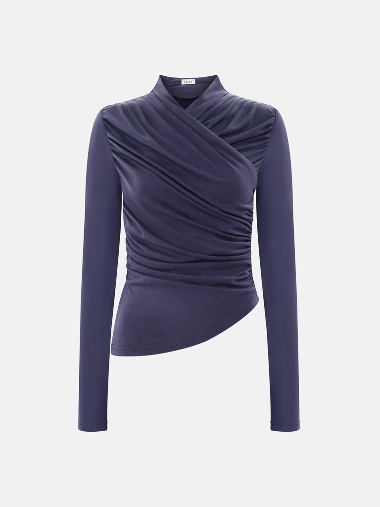 Langarmshirt aus Jersey mit drapierten Schultern