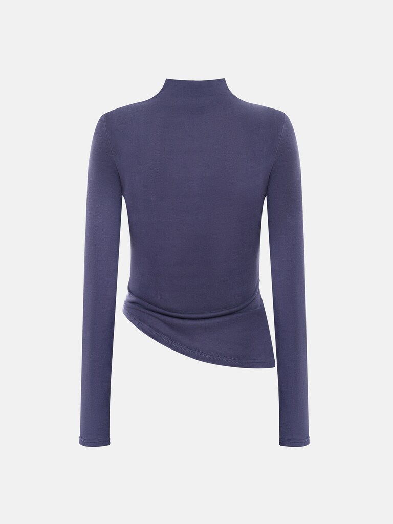 Langarmshirt aus Jersey mit drapierten Schultern