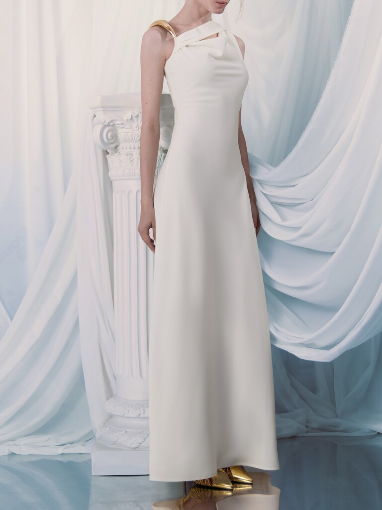 Maxikleid mit metallischem Neckholder