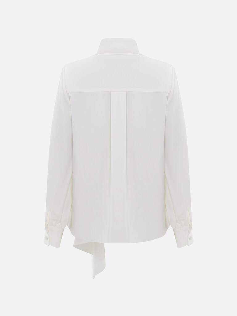 Blouse with decorative scarf in flowing fabric 