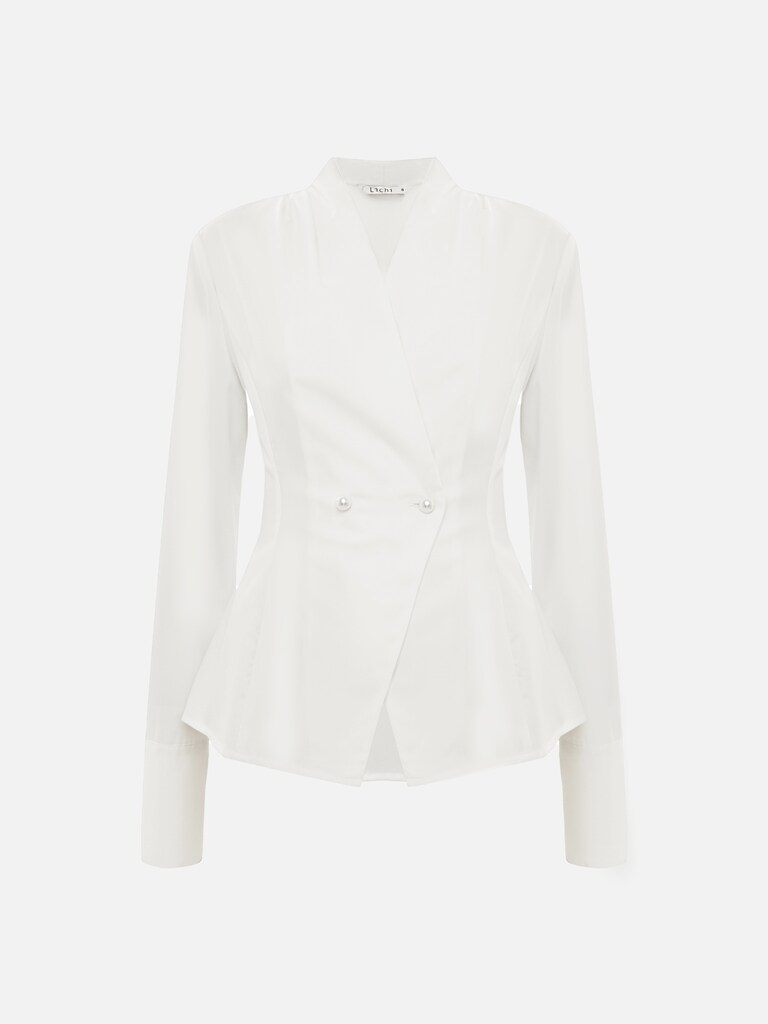 Taillierte Wickelbluse