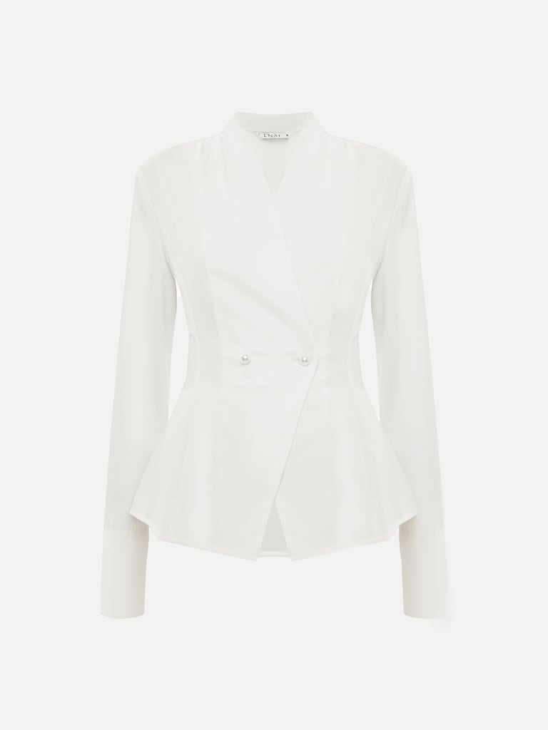 Taillierte Wickelbluse