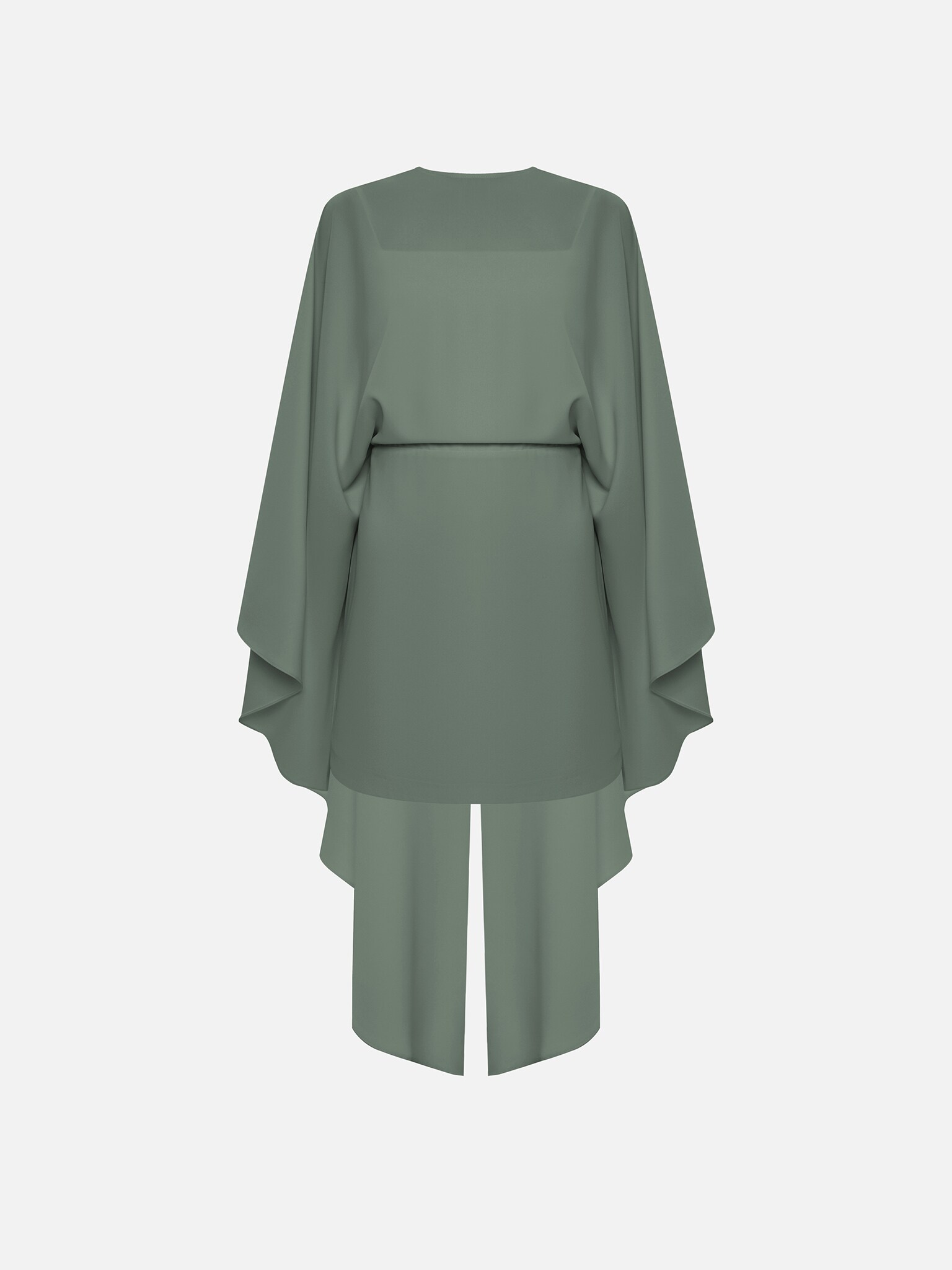 Платье мини со струящимся кейпом