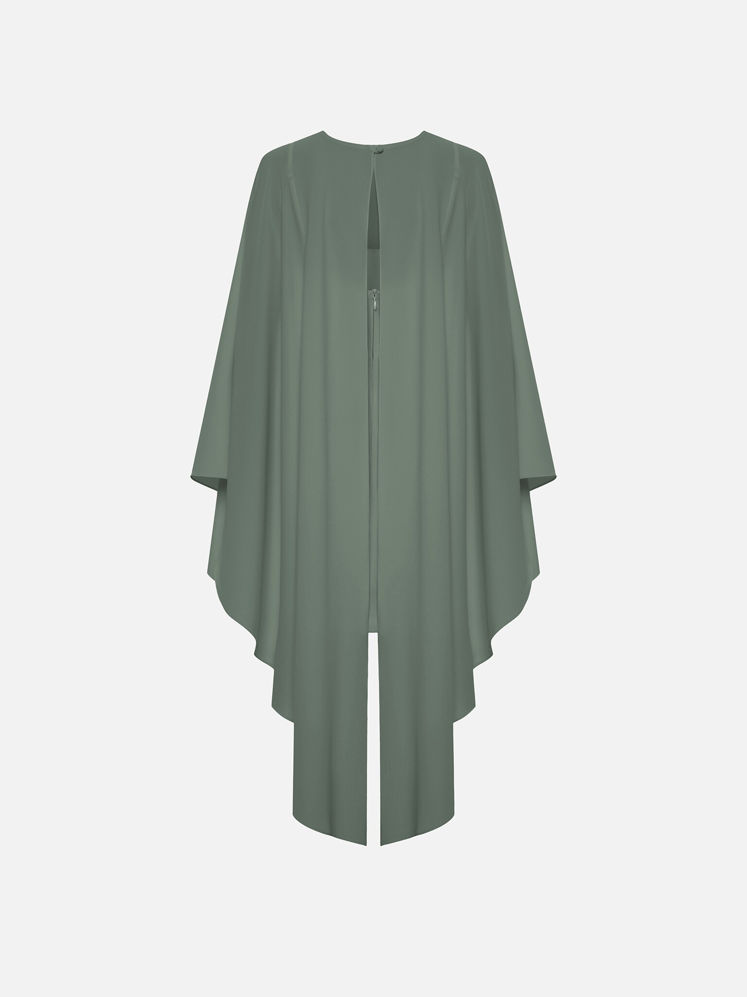 Платье мини со струящимся кейпом