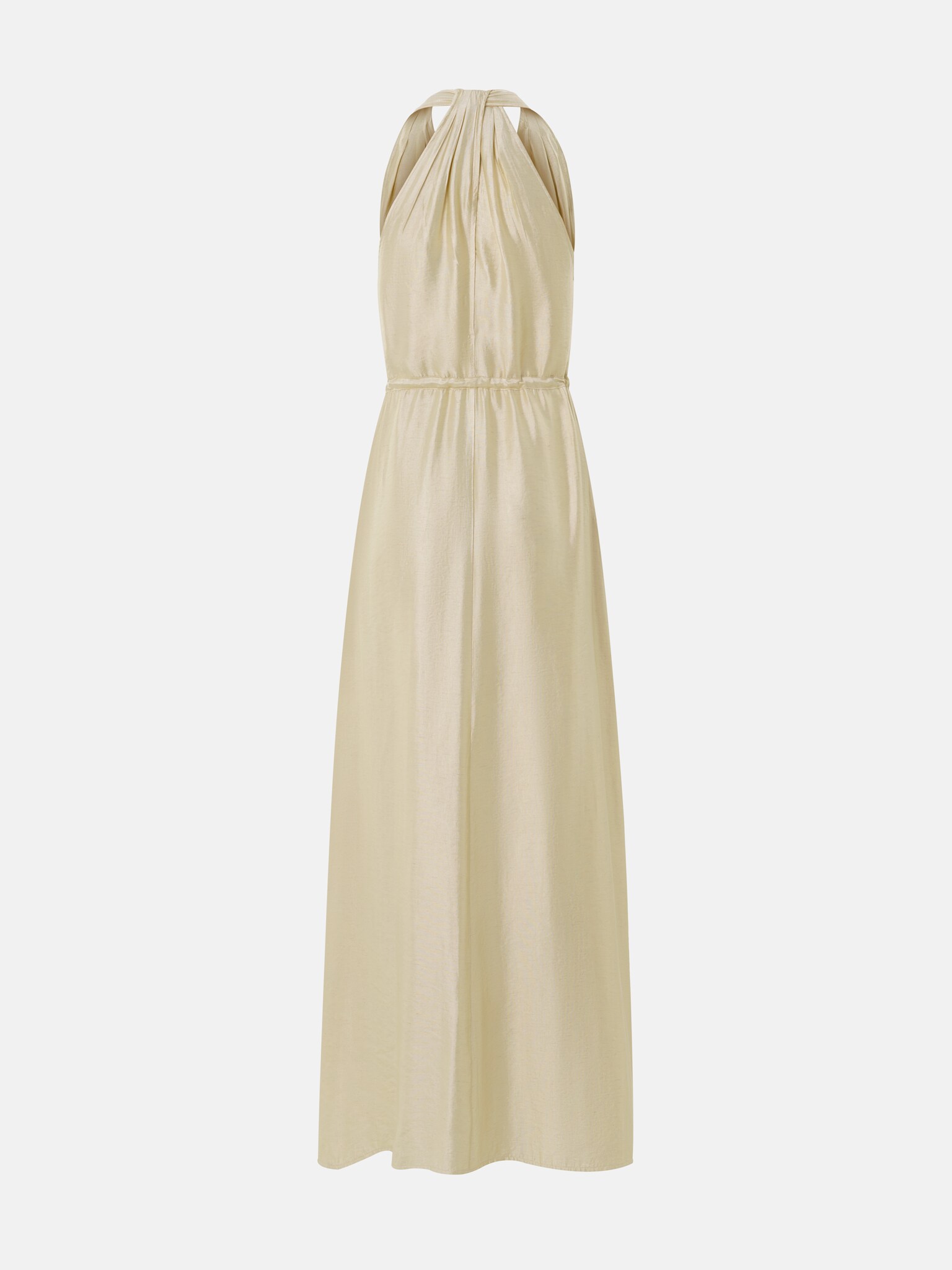 Maxi dress with draped back and waist ties