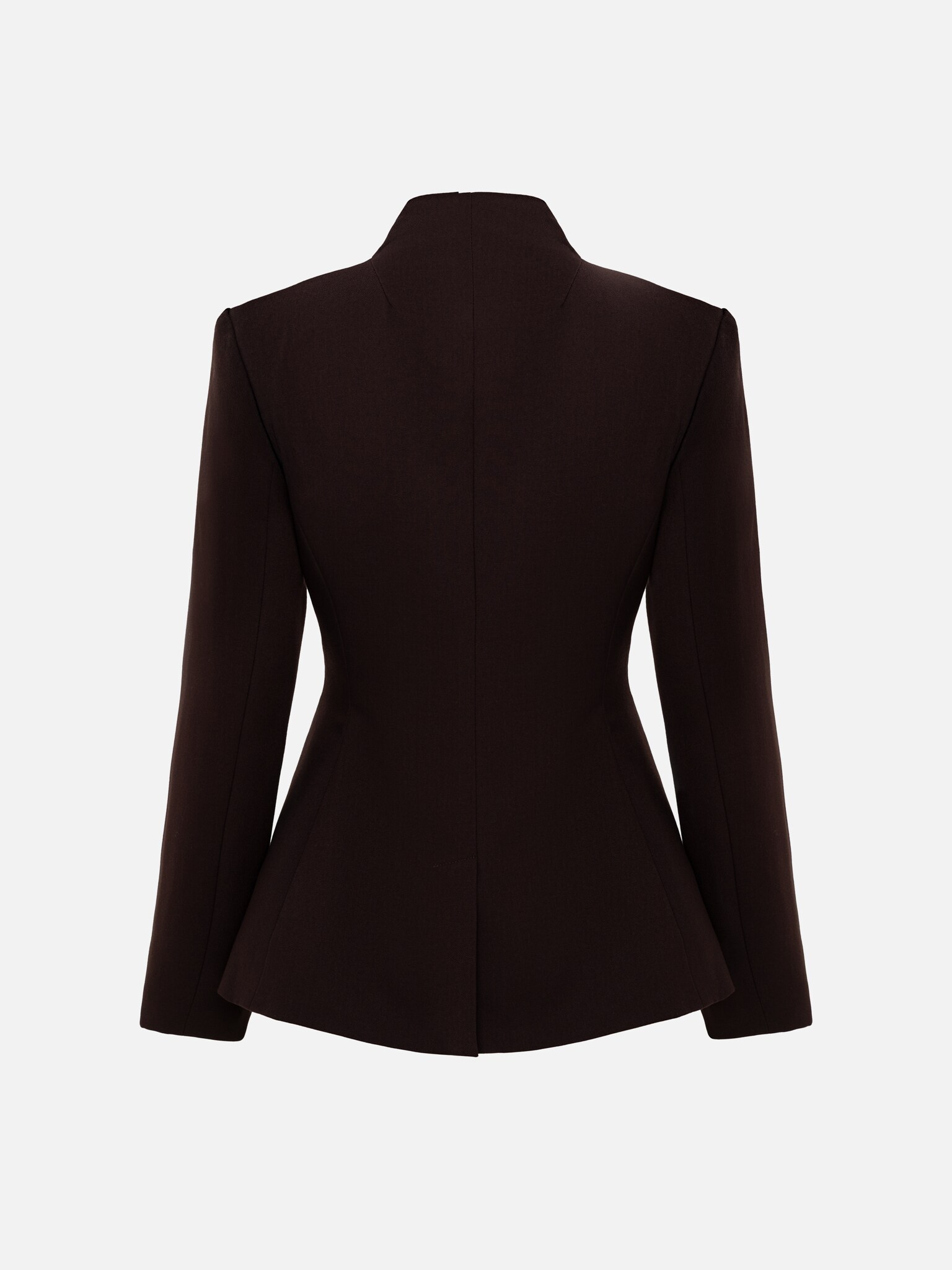 Fitted jacket with high collar