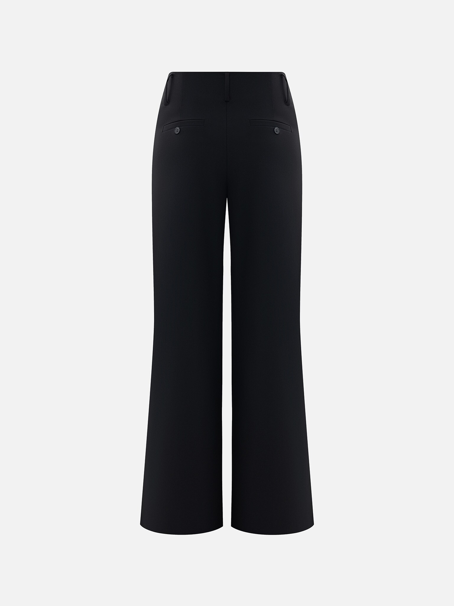 Rozkloszowane spodnie garniturowe z zakładkami w talii