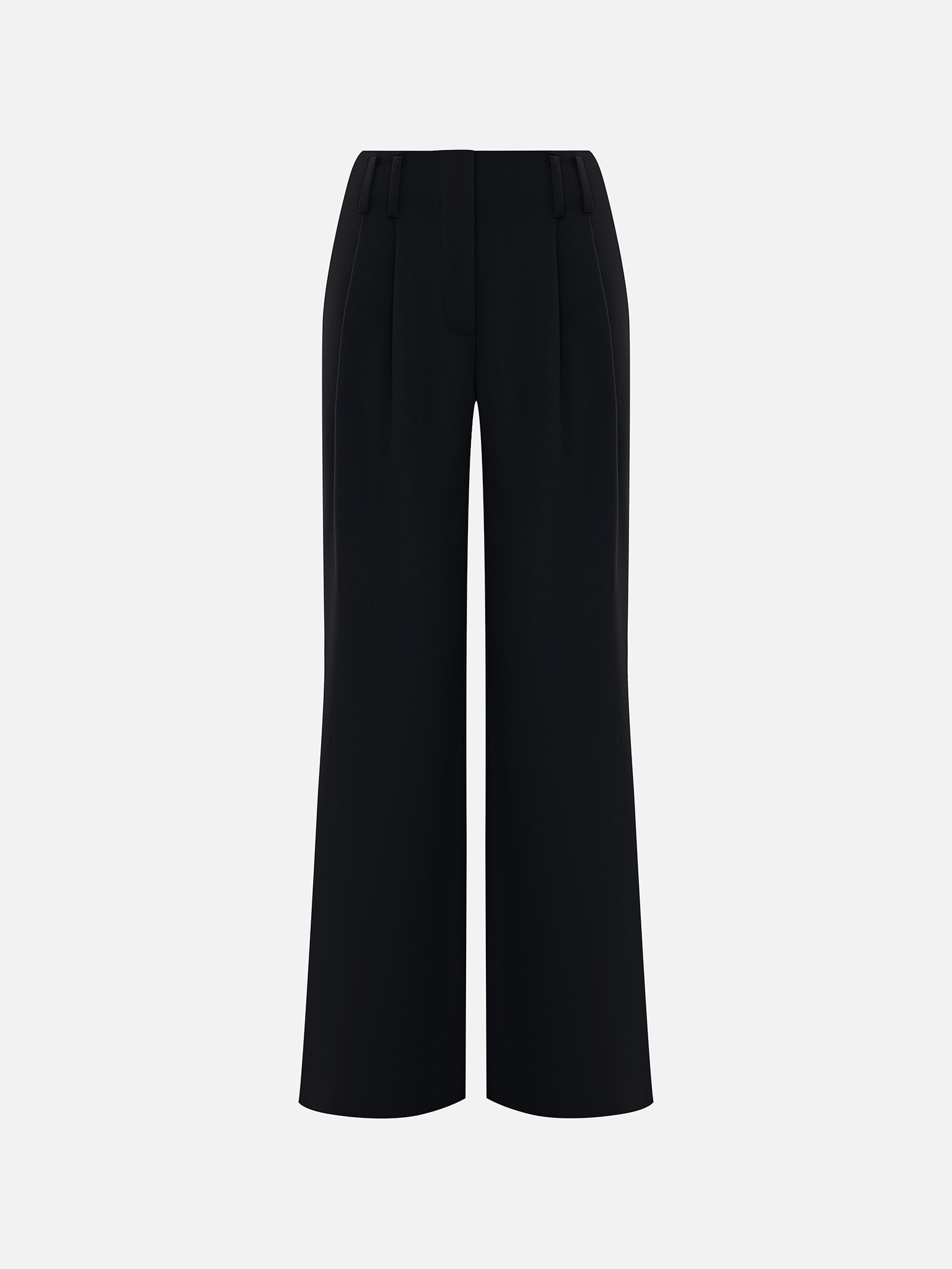 Rozkloszowane spodnie garniturowe z zakładkami w talii