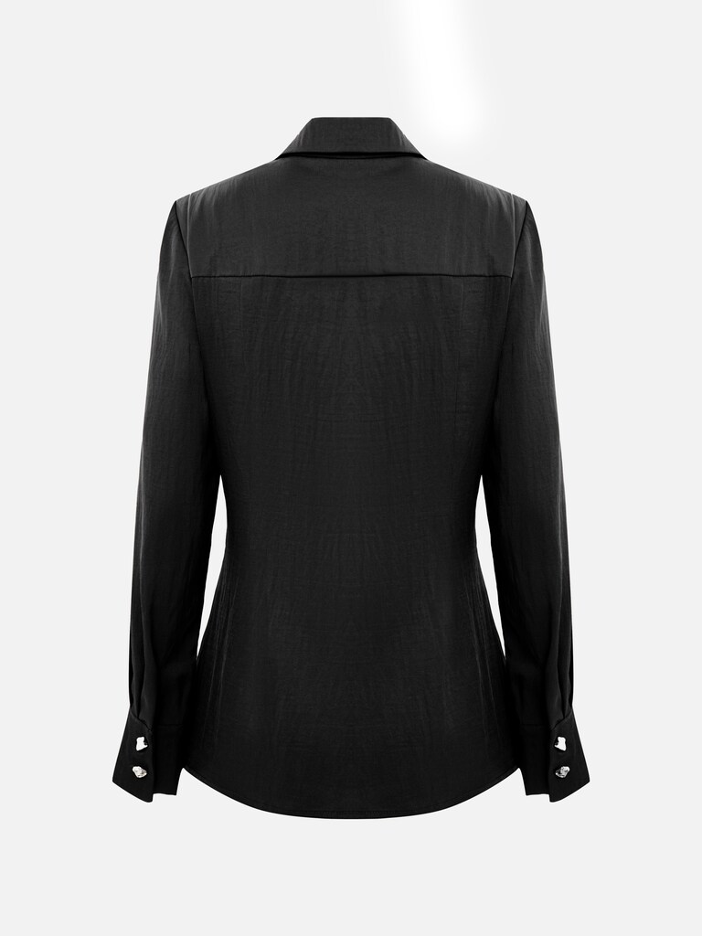 Fitted blouse with wrap imitation 