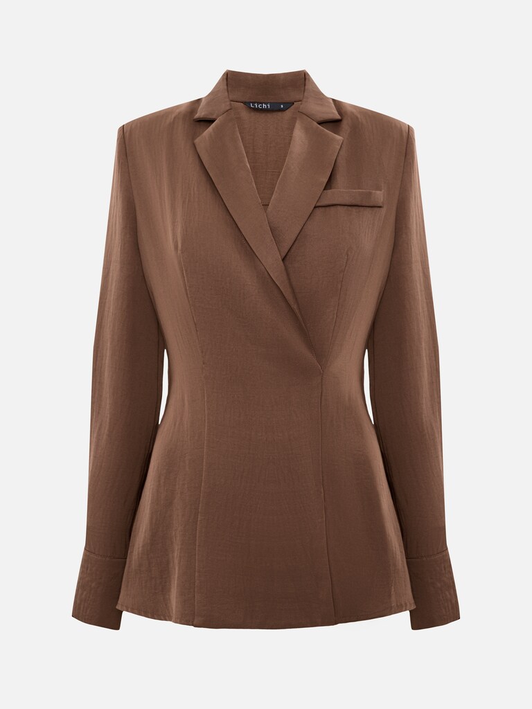 Taillierte Bluse mit Wickeloptik