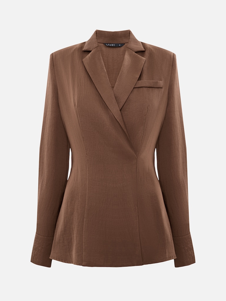 Taillierte Bluse mit Wickeloptik