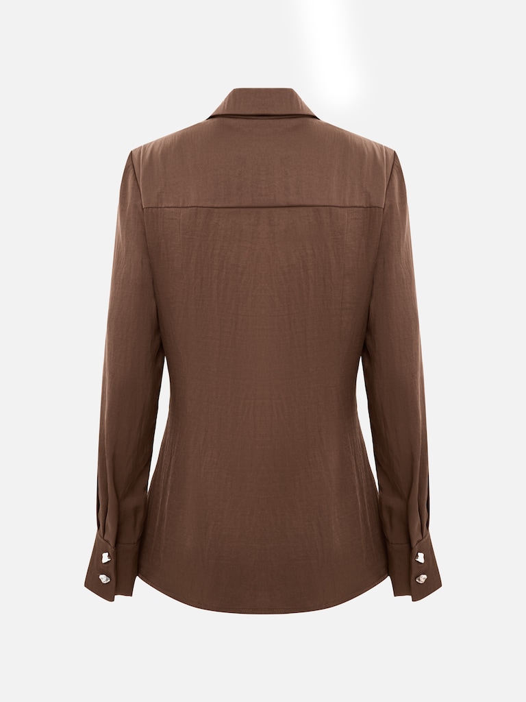 Taillierte Bluse mit Wickeloptik