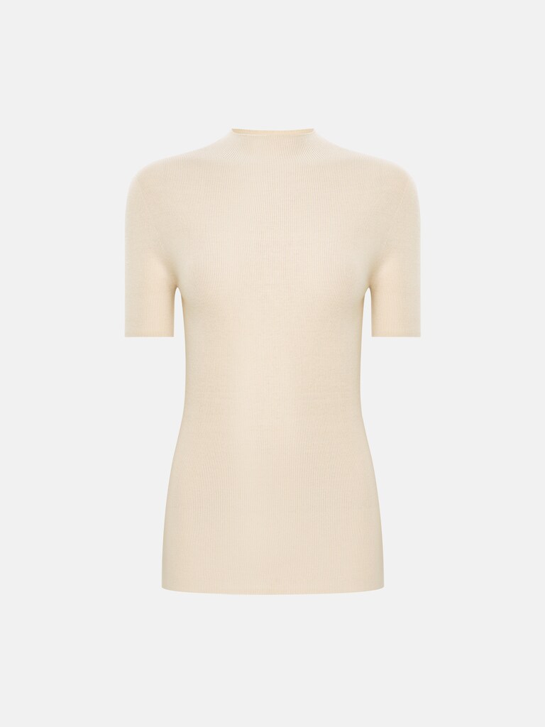 Kurzärmeliges Top aus geripptem Strick