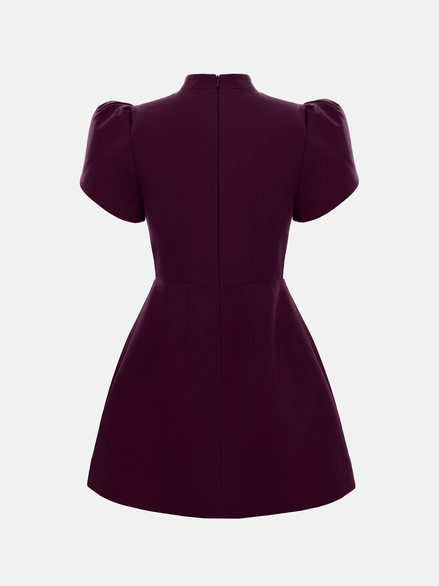Mini dress with high collar and button fastening