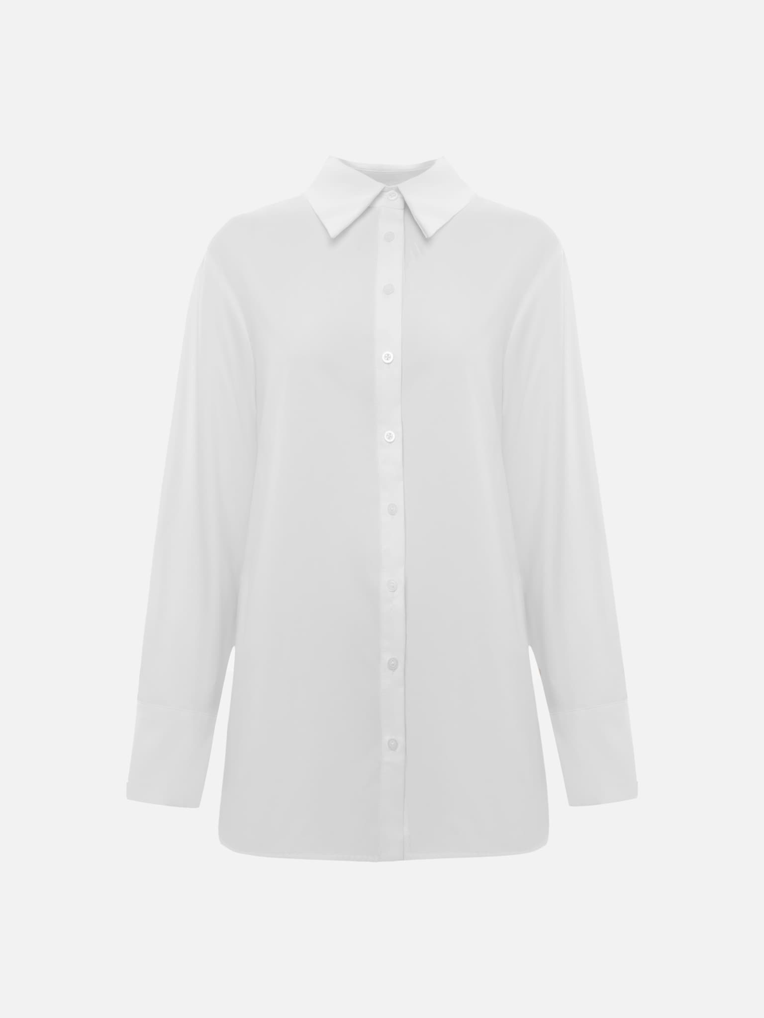Straight cut shirt with triangular collar