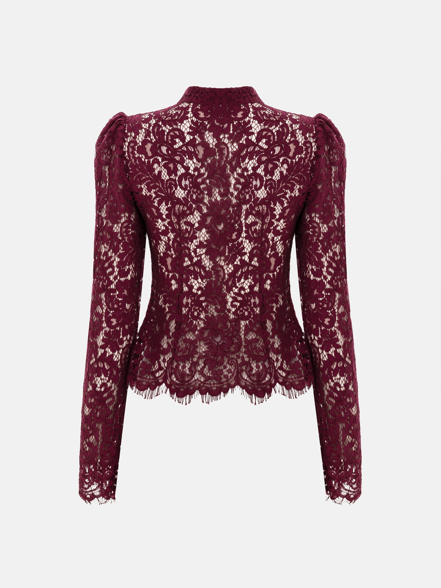 Блуза из гипюра с пуговицами в тон