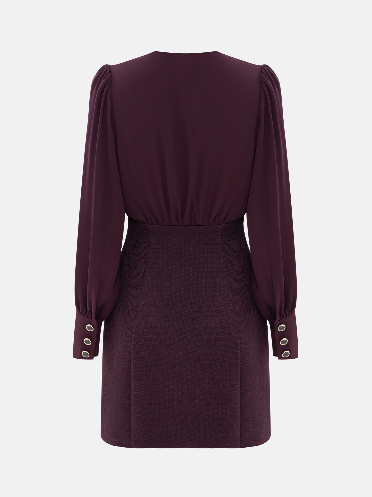 Mini combo dress with wrap bodice