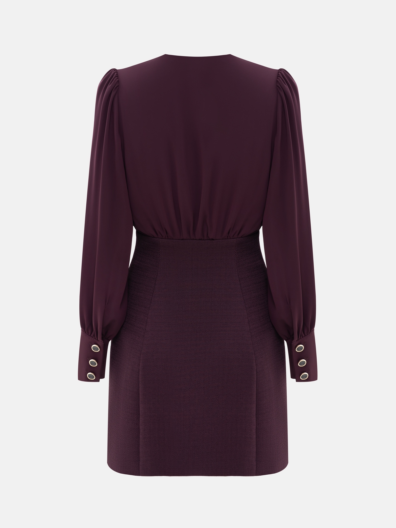 Mini combo dress with wrap bodice