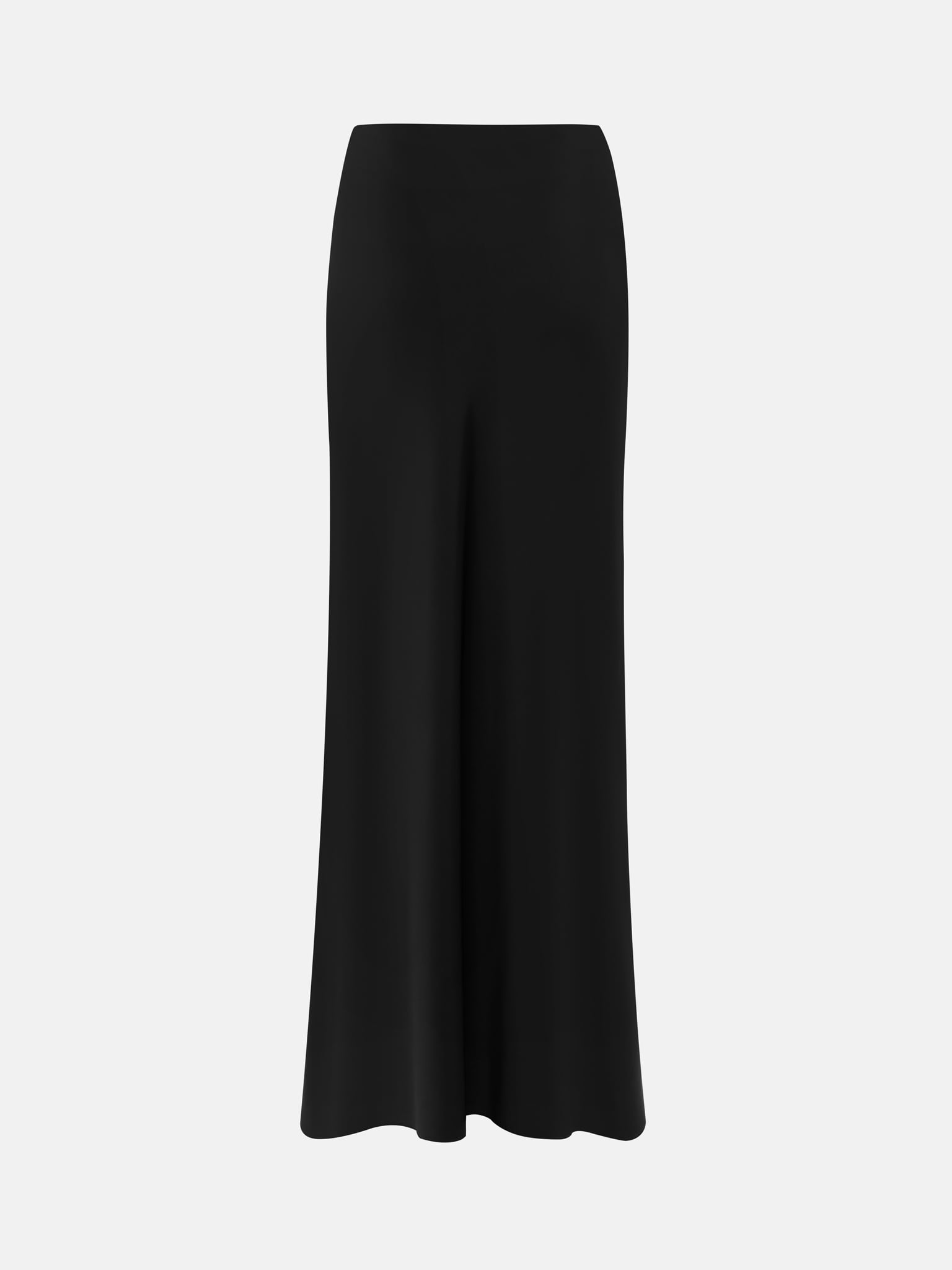 Satin maxi skirt with draping on the hips