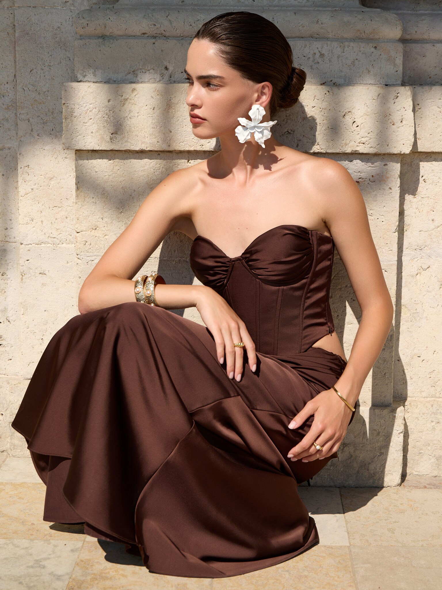 Атласный корсет